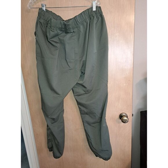 Scrubstar Womens Scrub Pants Army Green XL Solid Slash Pockets Pull On Stretch - Picture 2 of 6